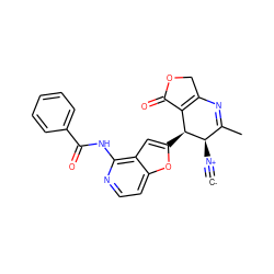 [C-]#[N+][C@@H]1C(C)=NC2=C(C(=O)OC2)[C@@H]1c1cc2c(NC(=O)c3ccccc3)nccc2o1 ZINC000169698729