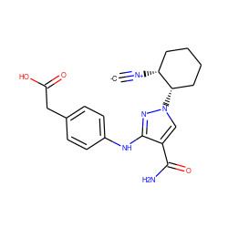 [C-]#[N+][C@@H]1CCCC[C@@H]1n1cc(C(N)=O)c(Nc2ccc(CC(=O)O)cc2)n1 ZINC000261077804