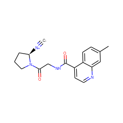 [C-]#[N+][C@@H]1CCCN1C(=O)CNC(=O)c1ccnc2cc(C)ccc12 ZINC001772653006