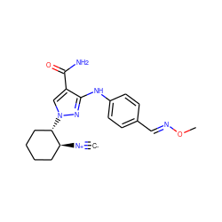 [C-]#[N+][C@H]1CCCC[C@@H]1n1cc(C(N)=O)c(Nc2ccc(/C=N/OC)cc2)n1 ZINC000261191104