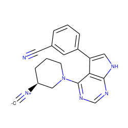 [C-]#[N+][C@H]1CCCN(c2ncnc3[nH]cc(-c4cccc(C#N)c4)c23)C1 ZINC001772641176