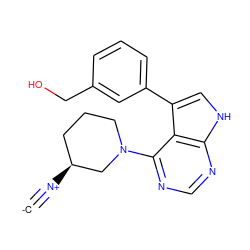 [C-]#[N+][C@H]1CCCN(c2ncnc3[nH]cc(-c4cccc(CO)c4)c23)C1 ZINC001772628233