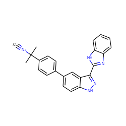 [C-]#[N+]C(C)(C)c1ccc(-c2ccc3[nH]nc(-c4nc5ccccc5[nH]4)c3c2)cc1 ZINC000169694734