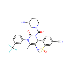 [C-]#[N+]C1=C(C)N(c2cccc(C(F)(F)F)c2)C(=O)N(C(=O)N2CCC[C@@H](N)C2)[C@@H]1c1ccc(C#N)cc1S(C)(=O)=O ZINC000201777630