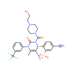 [C-]#[N+]C1=C(C)N(c2cccc(C(F)(F)F)c2)C(=O)N(C(=O)N2CCN(CCO)CC2)[C@@H]1c1ccc(C#N)cc1S(C)(=O)=O ZINC000201778319