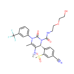 [C-]#[N+]C1=C(C)N(c2cccc(C(F)(F)F)c2)C(=O)N(C(=O)NCCOCCO)[C@@H]1c1ccc(C#N)cc1S(C)(=O)=O ZINC000201777094