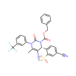 [C-]#[N+]C1=C(C)N(c2cccc(C(F)(F)F)c2)C(=O)N(C(=O)OCc2ccccc2)[C@@H]1c1ccc(C#N)cc1S(C)(=O)=O ZINC000201780330