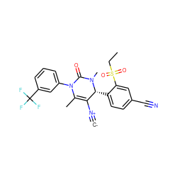 [C-]#[N+]C1=C(C)N(c2cccc(C(F)(F)F)c2)C(=O)N(C)[C@@H]1c1ccc(C#N)cc1S(=O)(=O)CC ZINC000201775597