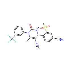 [C-]#[N+]C1=C(C)N(c2cccc(C(F)(F)F)c2)C(=O)N(C)[C@@H]1c1ccc(C#N)cc1S(C)(=O)=O ZINC000201774366