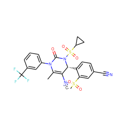 [C-]#[N+]C1=C(C)N(c2cccc(C(F)(F)F)c2)C(=O)N(S(=O)(=O)C2CC2)[C@@H]1c1ccc(C#N)cc1S(C)(=O)=O ZINC000201778108