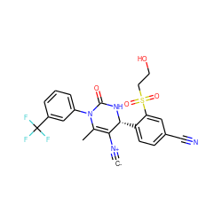 [C-]#[N+]C1=C(C)N(c2cccc(C(F)(F)F)c2)C(=O)N[C@@H]1c1ccc(C#N)cc1S(=O)(=O)CCO ZINC000201776558