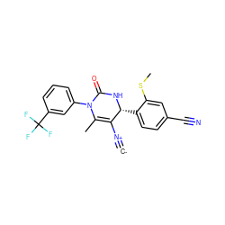 [C-]#[N+]C1=C(C)N(c2cccc(C(F)(F)F)c2)C(=O)N[C@@H]1c1ccc(C#N)cc1SC ZINC000144175937