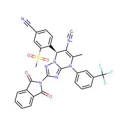 [C-]#[N+]C1=C(C)N(c2cccc(C(F)(F)F)c2)c2nc(N3C(=O)c4ccccc4C3=O)nn2[C@H]1c1ccc(C#N)cc1S(C)(=O)=O ZINC000096175699