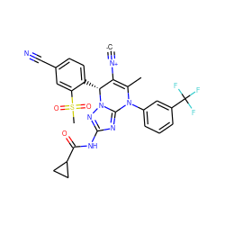 [C-]#[N+]C1=C(C)N(c2cccc(C(F)(F)F)c2)c2nc(NC(=O)C3CC3)nn2[C@@H]1c1ccc(C#N)cc1S(C)(=O)=O ZINC000096175703