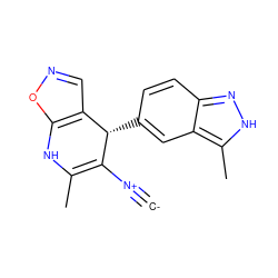 [C-]#[N+]C1=C(C)Nc2oncc2[C@@H]1c1ccc2n[nH]c(C)c2c1 ZINC000473182932