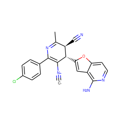 [C-]#[N+]C1=C(c2ccc(Cl)cc2)N=C(C)[C@@H](C#N)[C@@H]1c1cc2c(N)nccc2o1 ZINC000169698725