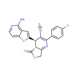 [C-]#[N+]C1=C(c2ccc(Cl)cc2)N=C2COC(=O)[C@@H]2[C@H]1c1cc2c(N)nccc2o1 ZINC000169698734