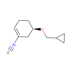 [C-]#[N+]C1=CCC[C@@H](OCC2CC2)C1 ZINC000261134918