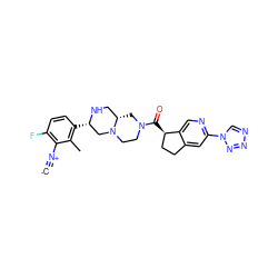 [C-]#[N+]c1c(F)ccc([C@H]2CN3CCN(C(=O)[C@@H]4CCc5cc(-n6cnnn6)ncc54)C[C@H]3CN2)c1C ZINC000473179386