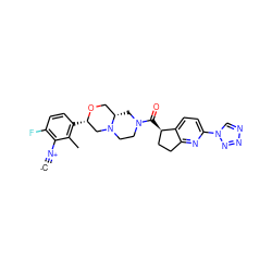 [C-]#[N+]c1c(F)ccc([C@H]2CN3CCN(C(=O)[C@@H]4CCc5nc(-n6cnnn6)ccc54)C[C@H]3CO2)c1C ZINC000473171454