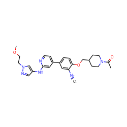 [C-]#[N+]c1cc(-c2ccnc(Nc3cnn(CCOC)c3)c2)ccc1OCC1CCN(C(C)=O)CC1 ZINC000230583085