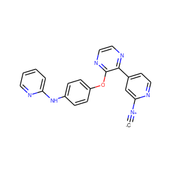 [C-]#[N+]c1cc(-c2nccnc2Oc2ccc(Nc3ccccn3)cc2)ccn1 ZINC000145587078