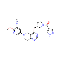 [C-]#[N+]c1cc(N2CCc3ncnc(O[C@H]4CCN(C(=O)c5cnn(C)c5)C4)c3C2)cnc1OC ZINC000113753593