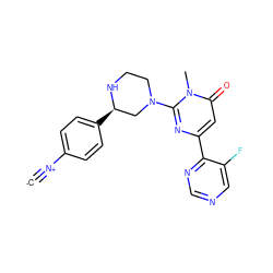 [C-]#[N+]c1ccc([C@@H]2CN(c3nc(-c4ncncc4F)cc(=O)n3C)CCN2)cc1 ZINC000146170587