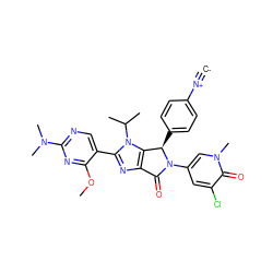 [C-]#[N+]c1ccc([C@@H]2c3c(nc(-c4cnc(N(C)C)nc4OC)n3C(C)C)C(=O)N2c2cc(Cl)c(=O)n(C)c2)cc1 ZINC000169705443