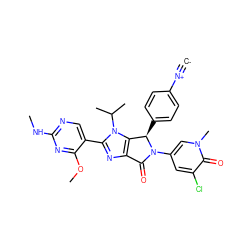 [C-]#[N+]c1ccc([C@@H]2c3c(nc(-c4cnc(NC)nc4OC)n3C(C)C)C(=O)N2c2cc(Cl)c(=O)n(C)c2)cc1 ZINC000169705445