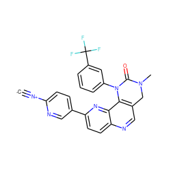 [C-]#[N+]c1ccc(-c2ccc3ncc4c(c3n2)N(c2cccc(C(F)(F)F)c2)C(=O)N(C)C4)cn1 ZINC001772592446