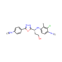 [C-]#[N+]c1ccc(-c2nnc([C@@H](CCO)Nc3ccc([N+]#[C-])c(Cl)c3C)o2)cc1 ZINC000146643360