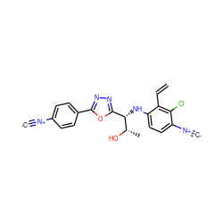 [C-]#[N+]c1ccc(-c2nnc([C@H](Nc3ccc([N+]#[C-])c(Cl)c3C=C)[C@H](C)O)o2)cc1 ZINC000143536524