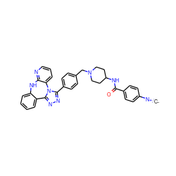 [C-]#[N+]c1ccc(C(=O)NC2CCN(Cc3ccc(-c4nnc5n4-c4cccnc4Nc4ccccc4-5)cc3)CC2)cc1 ZINC000096174063
