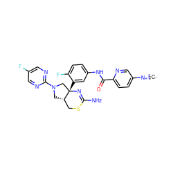 [C-]#[N+]c1ccc(C(=O)Nc2ccc(F)c([C@]34CN(c5ncc(F)cn5)C[C@H]3CSC(N)=N4)c2)nc1 ZINC000261159988