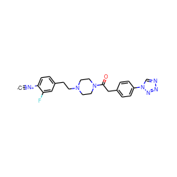 [C-]#[N+]c1ccc(CCN2CCN(C(=O)Cc3ccc(-n4cnnn4)cc3)CC2)cc1F ZINC000261119176