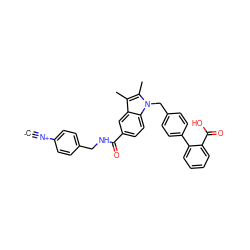 [C-]#[N+]c1ccc(CNC(=O)c2ccc3c(c2)c(C)c(C)n3Cc2ccc(-c3ccccc3C(=O)O)cc2)cc1 ZINC000261184060