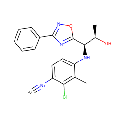 [C-]#[N+]c1ccc(N[C@@H](c2nc(-c3ccccc3)no2)[C@@H](C)O)c(C)c1Cl ZINC000146545442