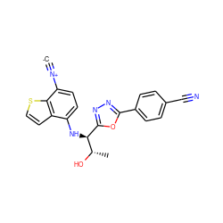 [C-]#[N+]c1ccc(N[C@@H](c2nnc(-c3ccc(C#N)cc3)o2)[C@H](C)O)c2ccsc12 ZINC000146612008