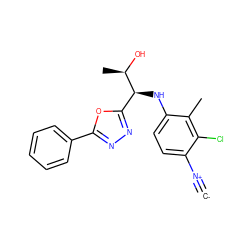 [C-]#[N+]c1ccc(N[C@@H](c2nnc(-c3ccccc3)o2)[C@@H](C)O)c(C)c1Cl ZINC000146532315