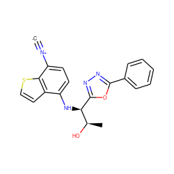 [C-]#[N+]c1ccc(N[C@@H](c2nnc(-c3ccccc3)o2)[C@@H](C)O)c2ccsc12 ZINC000146633764