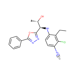 [C-]#[N+]c1ccc(N[C@@H](c2nnc(-c3ccccc3)o2)[C@H](C)O)c(CC)c1Cl ZINC000146539666