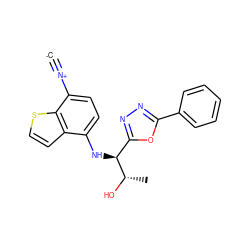 [C-]#[N+]c1ccc(N[C@@H](c2nnc(-c3ccccc3)o2)[C@H](C)O)c2ccsc12 ZINC000146631829