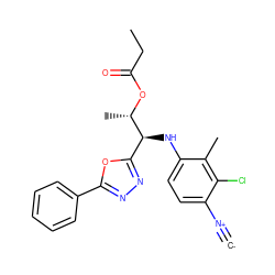 [C-]#[N+]c1ccc(N[C@@H](c2nnc(-c3ccccc3)o2)[C@H](C)OC(=O)CC)c(C)c1Cl ZINC000143537175