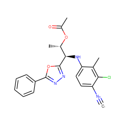 [C-]#[N+]c1ccc(N[C@@H](c2nnc(-c3ccccc3)o2)[C@H](C)OC(C)=O)c(C)c1Cl ZINC000146641262