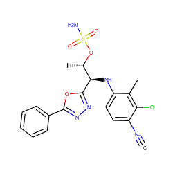 [C-]#[N+]c1ccc(N[C@@H](c2nnc(-c3ccccc3)o2)[C@H](C)OS(N)(=O)=O)c(C)c1Cl ZINC000143538457