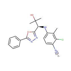 [C-]#[N+]c1ccc(N[C@@H](c2nnc(-c3ccccc3)o2)C(C)(C)O)c(C)c1Cl ZINC000146542981