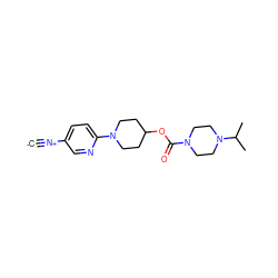 [C-]#[N+]c1ccc(N2CCC(OC(=O)N3CCN(C(C)C)CC3)CC2)nc1 ZINC001772656989