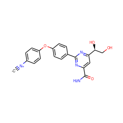 [C-]#[N+]c1ccc(Oc2ccc(-c3nc(C(N)=O)cc([C@@H](O)CO)n3)cc2)cc1 ZINC001772588409