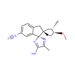 [C-]#[N+]c1ccc2c(c1)[C@@]1(N=C(C)C(N)=N1)[C@]1(CC[C@H](OC)[C@@H](C)C1)C2 ZINC001772612537